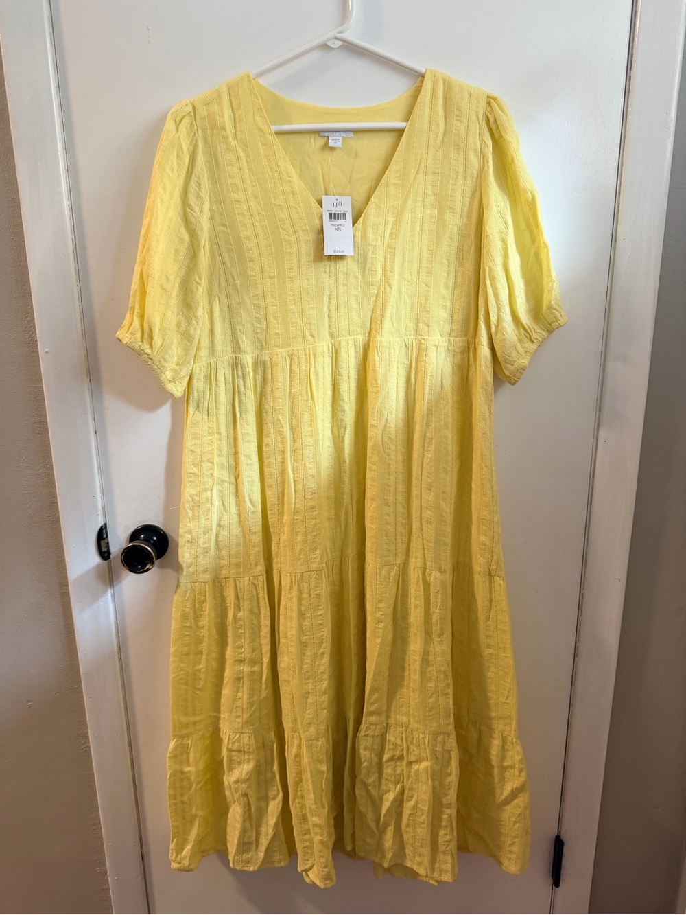 J. Jill Sunny Yellow Tiered Midi Dress